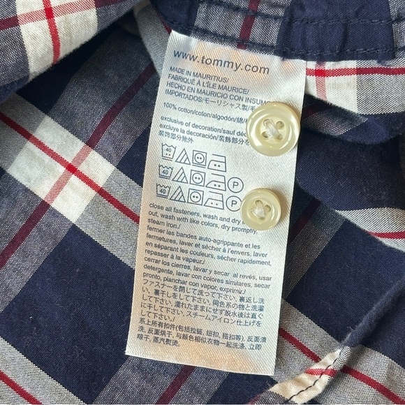 Tommy Hilfiger Classic Fit Buttondown Shirt Blue Plaid Check Men’s XLT - Picture 5 of 5